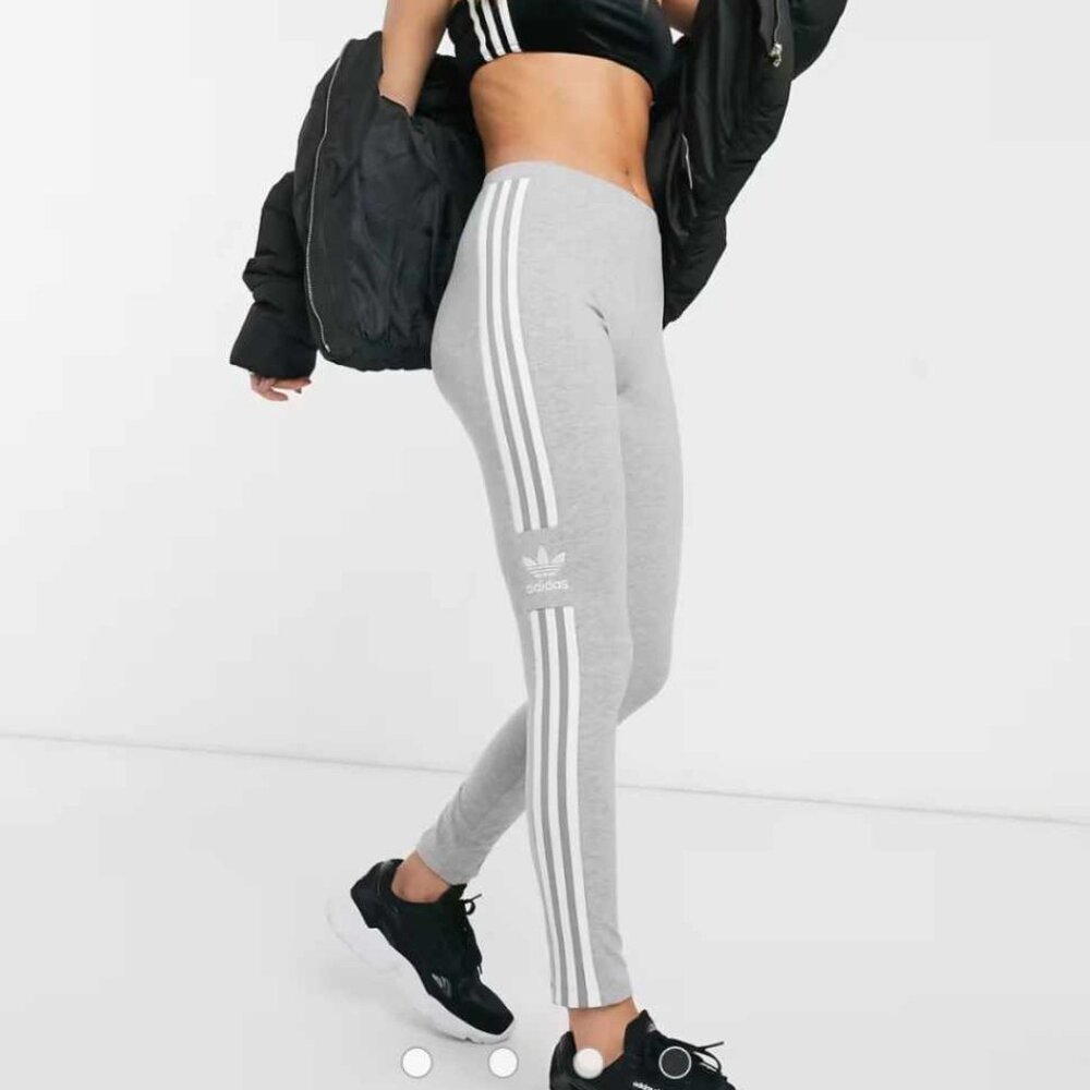 Adidas Originals Trefoil  Logo 3 Stripes Full Length Tights Leggings, Women's S